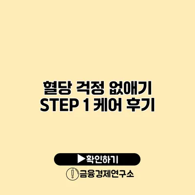 혈당 걱정 없애기 STEP 1 케어 후기
