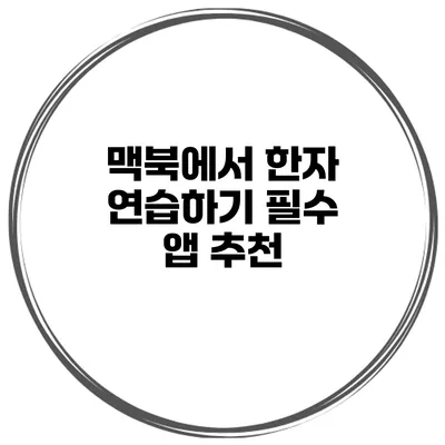맥북에서 한자 연습하기 필수 앱 추천