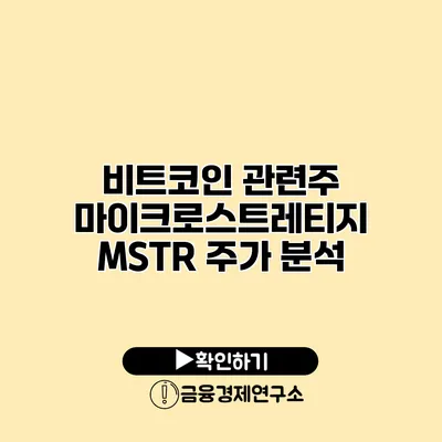 비트코인 관련주 마이크로스트레티지 MSTR 주가 분석