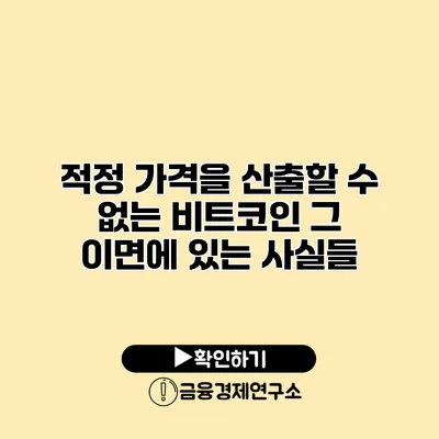 적정 가격을 산출할 수 없는 비트코인 그 이면에 있는 사실들