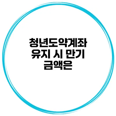 청년도약계좌 유지 시 만기 금액은?